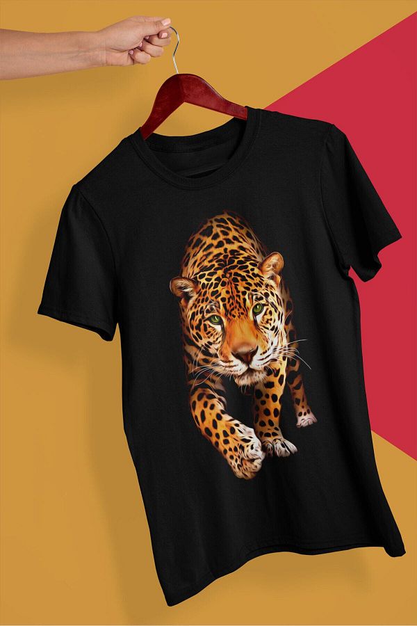 Adrift Wed Unisex 100 Cotton Black Comfortable Fit Rebel 3D Look Tiger Tiger T shirt Trendyol
