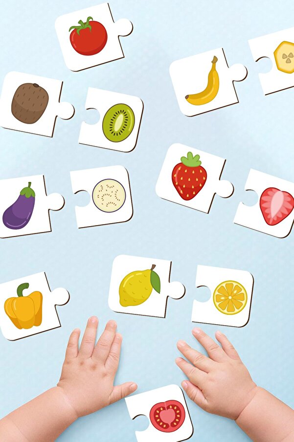 Enjoymydesign Ilişki Kurma Ahşap Iki Parçalı Puzzle Eşleştirme Oyunu Okul Öncesi Bebek Eğitici Oyuncak