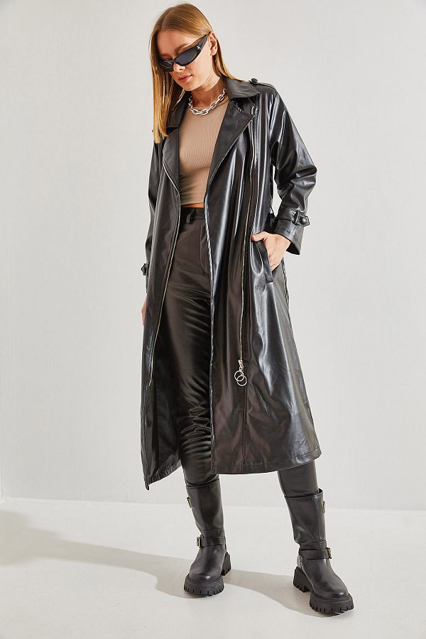 Zipper trench coat top