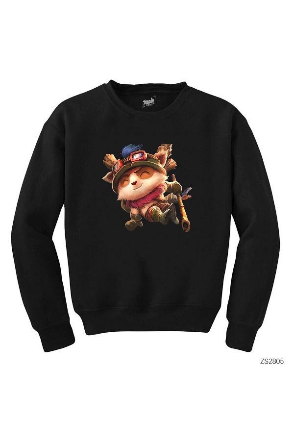 modacreatezepplin LoL Teemo Black Sweatshirt Trendyol