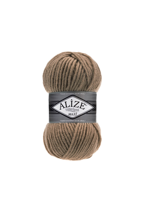 Alize-SUPERLANA MAXI 25% Μαλλί - 75% Ακρυλικό / 100 gr - 100 m για ΠΛΕΚΤΟ ΜΠΕΡΕ ΠΛΕΚΤΟ 466 ΣΚΟΥΡΟ ΜΠΕΖ 1