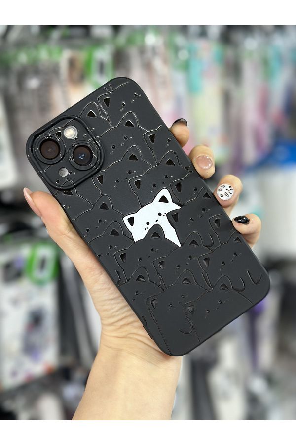 Go Aksesuar-حافظة مطبوعة من Velvet Launch مع حماية للكاميرا متوافقة مع iPhone 13 و14 1