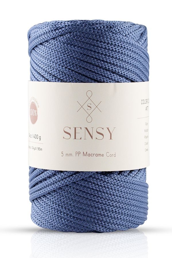 SENSY-5 Mm - 400 gr Polyester Macrame Thread Denim Blue 95 M Polyester Macrame Thread Supla Thread And Bag Thread 1
