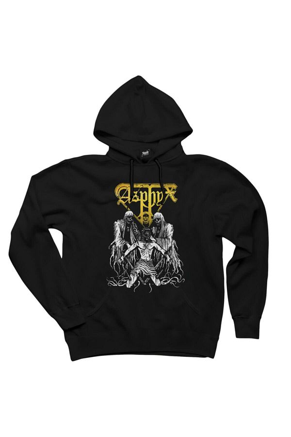 ZOKAWEAR Asphyx Black Hooded Sweatshirt Hoodie Trendyol