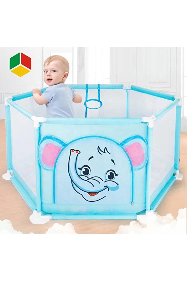 E-LİFE HOME Playard Güvenli Bebek Ve Çocuk Oyun Alanı Oyun Parkı Oyun Matı Ve Topları
