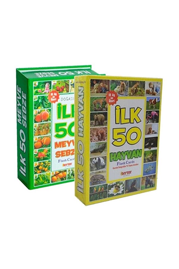 Diytoy Flash Cards Ilk 50 Hayvan + Ilk 50 Meyve Sebze