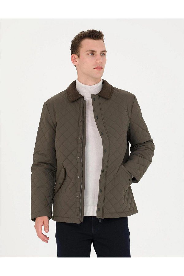 Pierre Cardin Winter Jacket Khaki Slim fit Trendyol