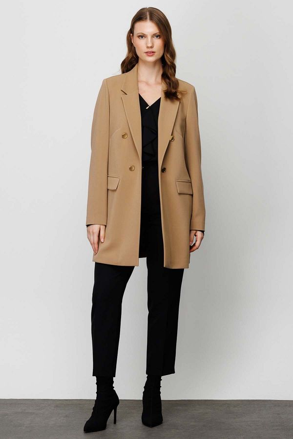 Camel long blazer hot sale