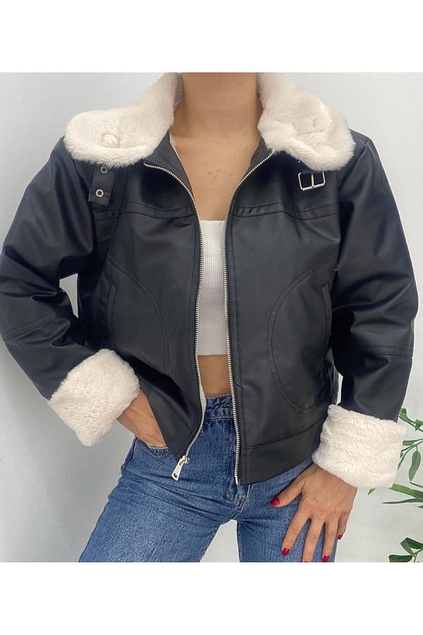 Feather leather jacket discount