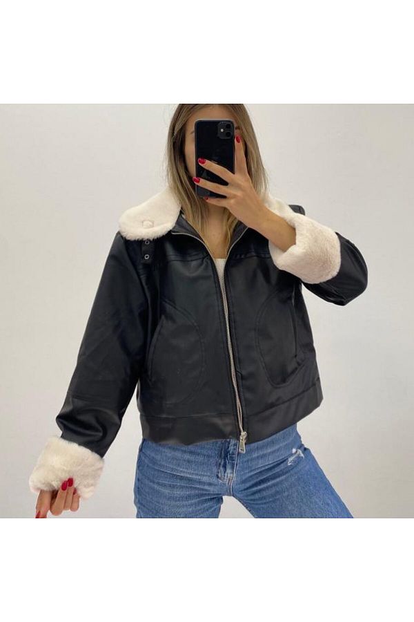 Feather leather jacket clearance