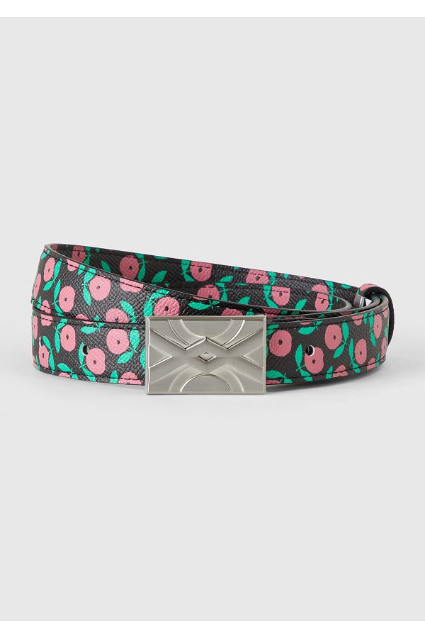United Colors of Benetton Pink Mix Faux Leather Patterned Logo Buckle Women s Belt Trendyol