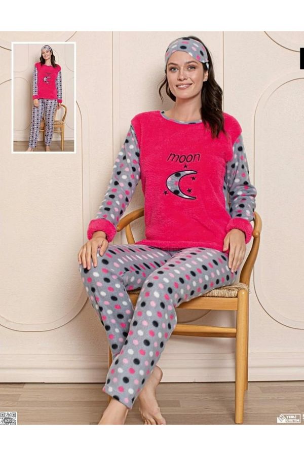 Shopiolog Women s Fleece Pajama Set Winter Long Sleeve Plush Fleece Silky Texture Home Wear Trendyol
