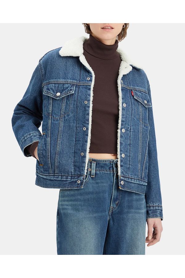 Levi s Winter Jacket Blue Loose Trendyol