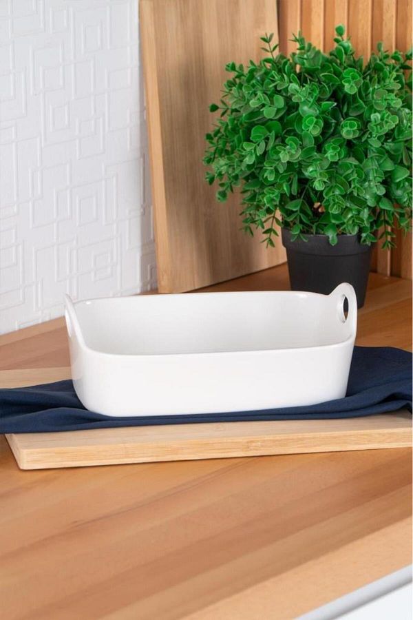 Digithome-Acar Bianco Perla Porcelain Bowl with Handle Rectangular White 25 Cm - Sct-05397 C320.033 1