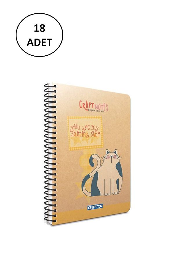 Gıpta-Craft Notes A6 - 100 Sheets Checked, Hard Covered Memo Pad - 18 Pieces 1