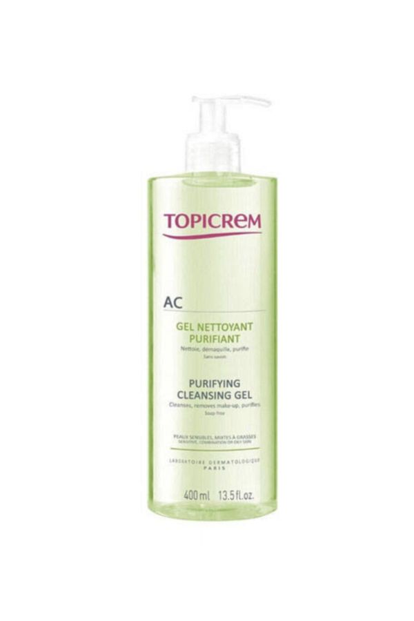 Topicrem-Topicrem AC Purifying Cleansing Gel for Oily Sensitive Skin 400 ML 1
