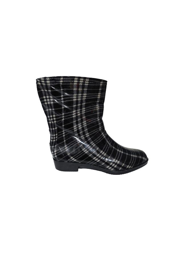 Black and white striped rain boots outlet