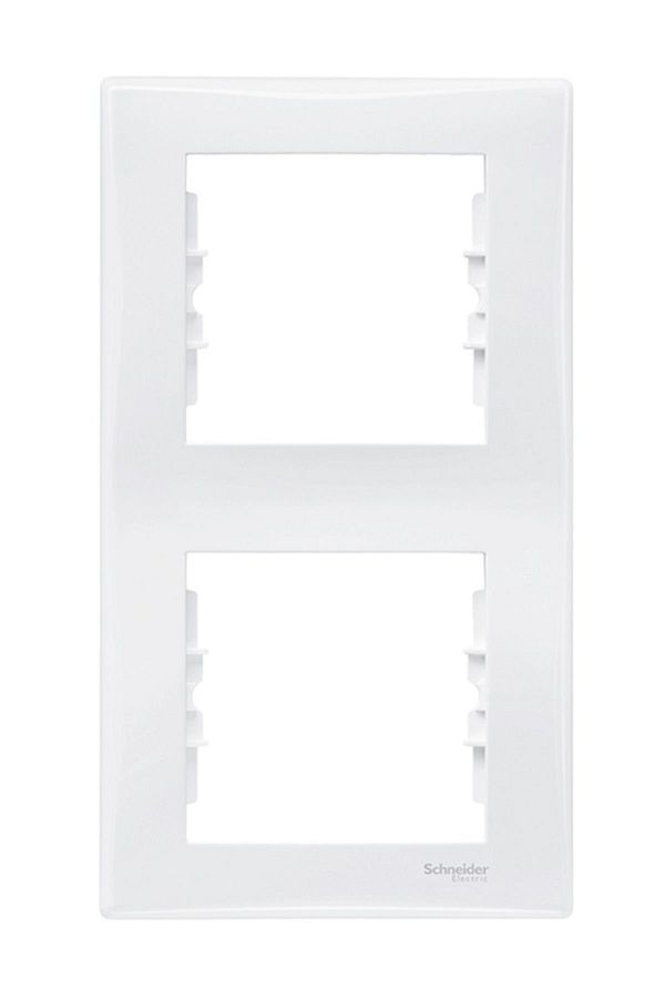 SCHNEIDER-Sedna White Double Vertical Switch and Socket Frame 1