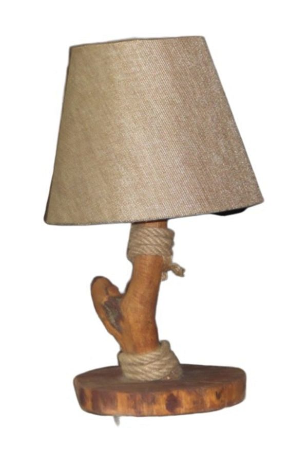 TEKAY AYDINLATMA-Tree Lampshade with Linen Head Rope Wooden Lampshade 1