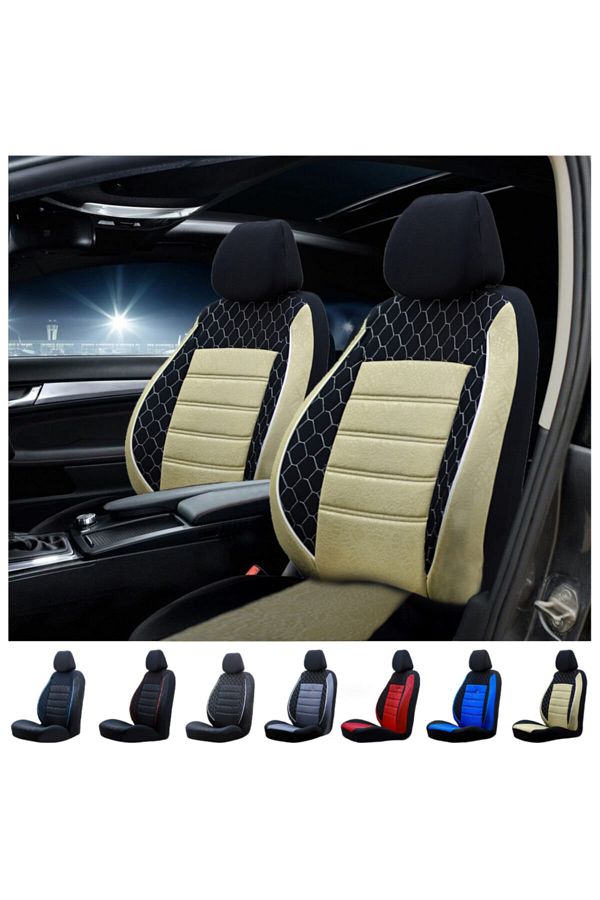 SMRAUTOACCESSORY Ford B max Car Seat Cover Gof Beige white Trendyol