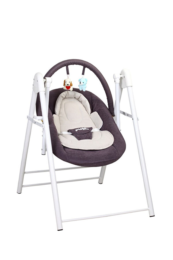 Pasha Baby Gri Baby Happy Swing Oyuncak Aksesuarlı Bebek Çocuk Salıncak
