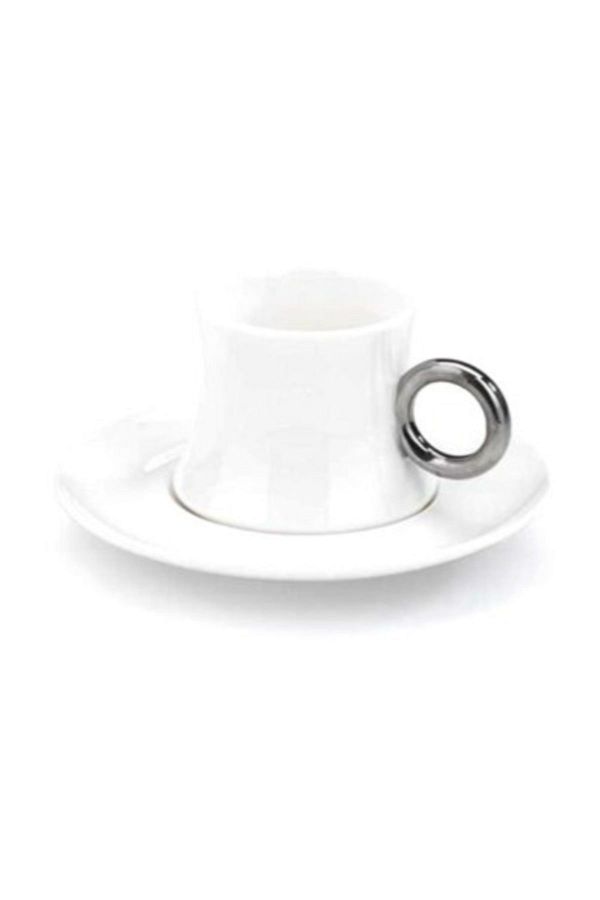 KORKMAZ-Freedom 6-Piece White/Platinum Coffee Cup Set A8646 1