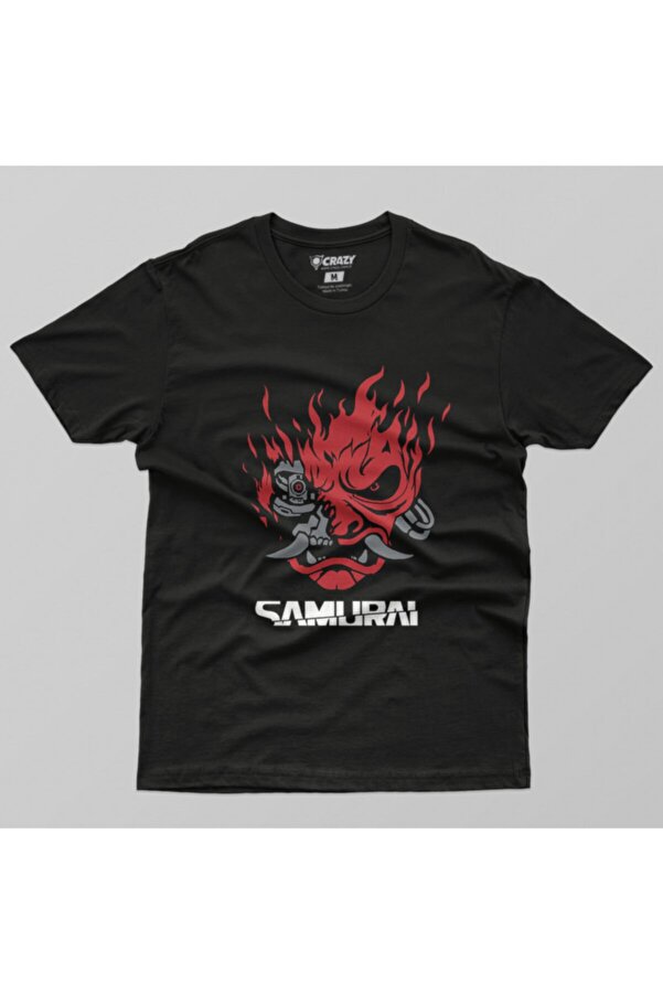 Crazy Men's Black Cyberpunk 2077 Samurai Logo T-Shirt- Trendyol