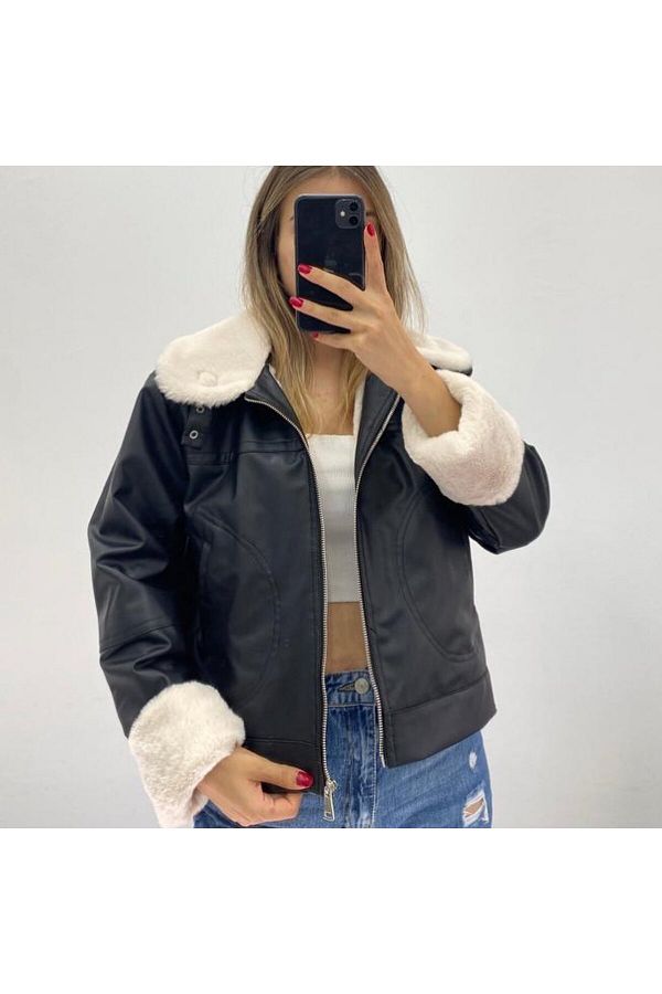 Feather leather jacket deals