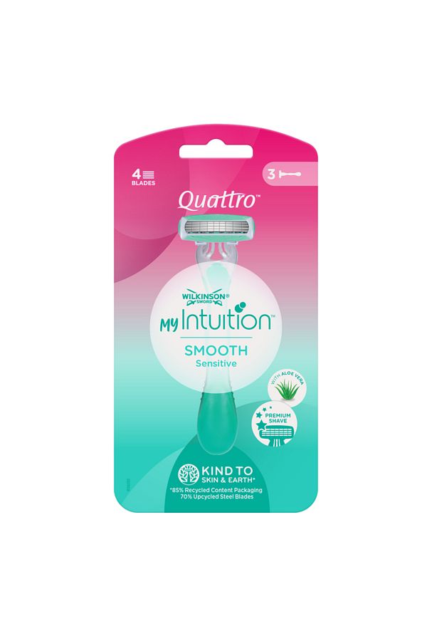 Wilkinson-Sword Quattro 3-Piece Smooth Sensitive Shaving Razor Set 1