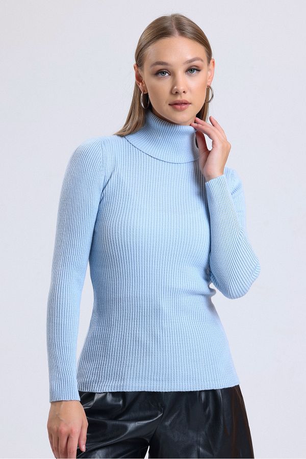 Ice blue turtleneck sale