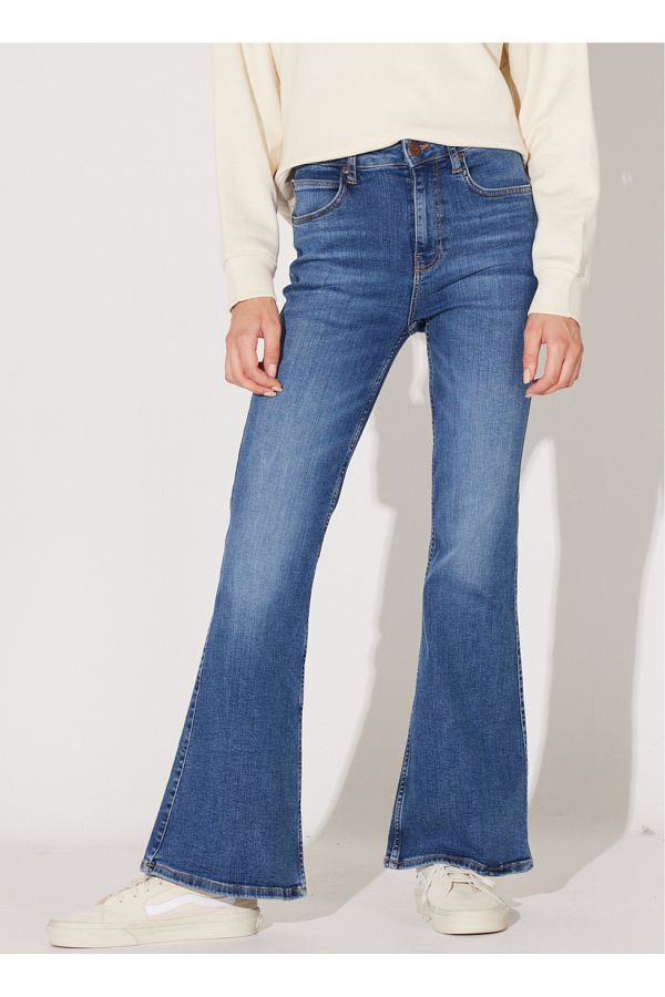 Lee-Hellblaue Damen-Jeanshose mit spanischem Bein und hoher Taille, Skinny Fit, L32Y 003404 -Hellblau 1