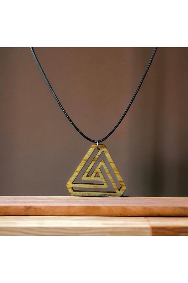 Handmade-Triangle Geometric Pine Tree Necklace 1