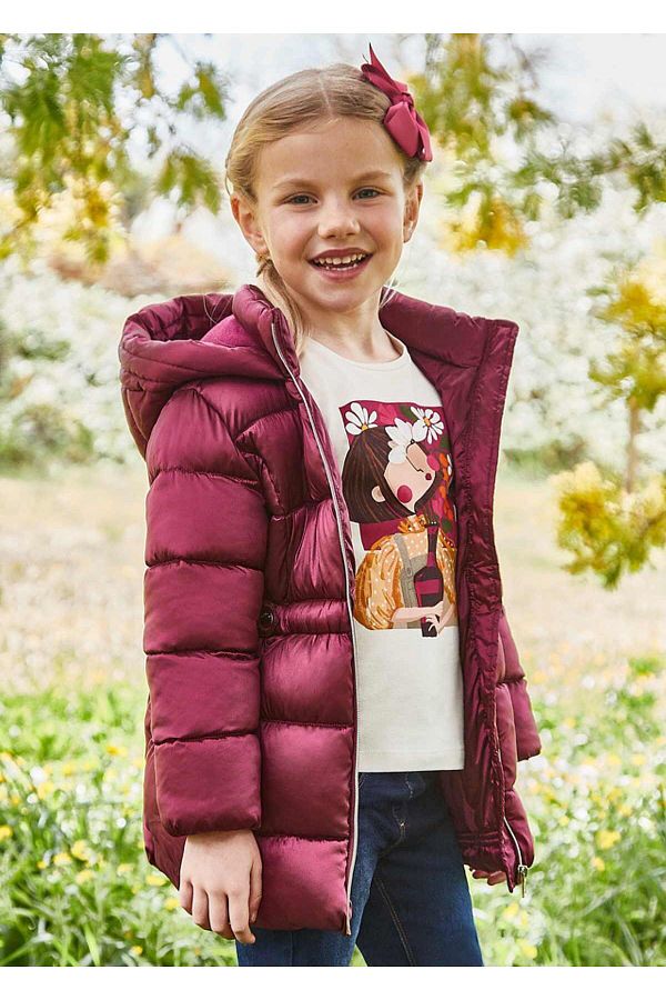 Mayoral 3 9 Year Old Girl s Coat Purple Trendyol