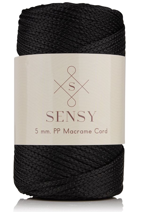 SENSY-5 Mm - 400 gr Polyester Macrame Thread Black 95 M Polyester Macrame Thread Suppla Rope And Bag Thread 1