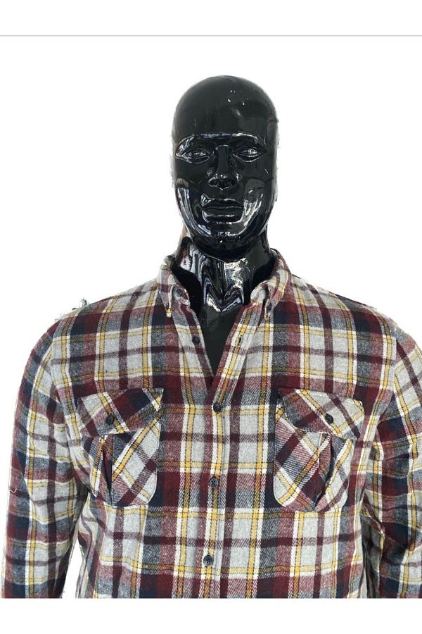 Man in lumberjack shirt outlet