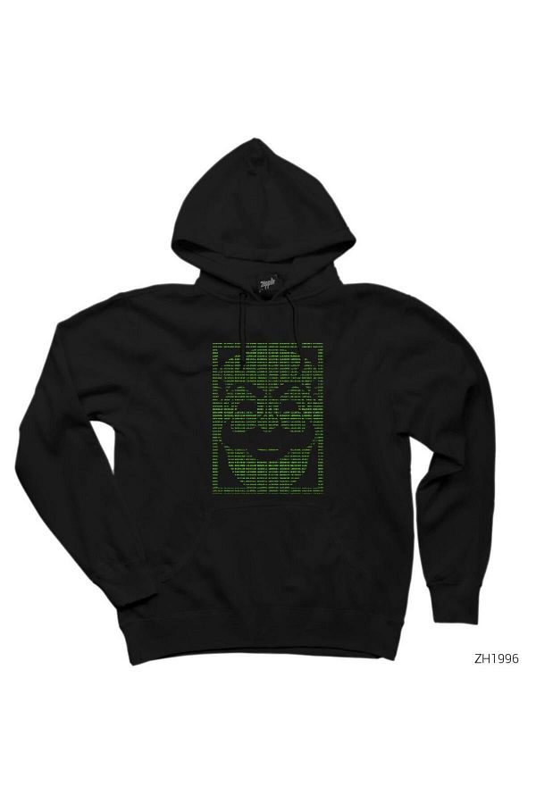 ZOKAWEAR Mr Robot Fsociety Binary Black Hooded Sweatshirt Hoodie Trendyol