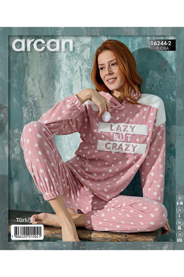 ARCAN-16244-2 TROUBLE POLAR HOODED LAZY BUT CRAZY PJ TKM 1