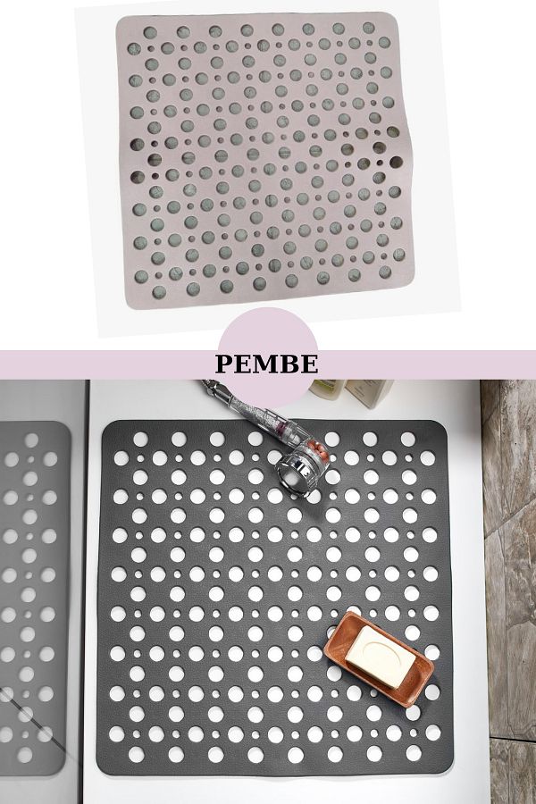 Flosoft-Square Suction Cup Bath and Shower Anti-Slip, Bathtub Shower Cabin Non-Slip Suction Cup Bath Mat 54x54cm 1