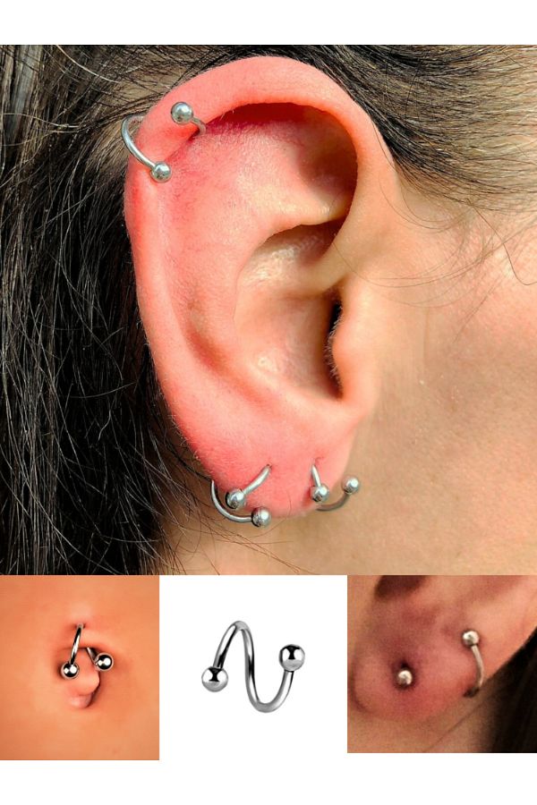 Spiral tragus earring sales