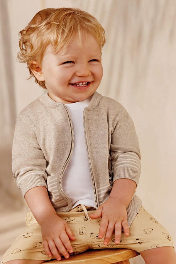Mayoral 12 36 Months Baby Boy Knitted Zipper Cardigan Beige Trendyol
