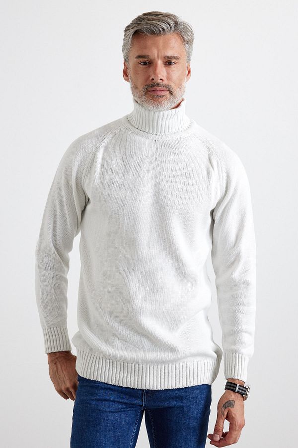 Livio Ferri Men s Full Turtleneck Thick Italian Sleeve Sweater Trendyol