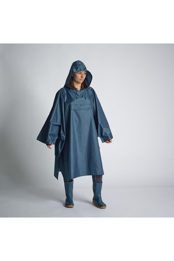 Decathlon SOLOGNAC Poncho Raincoat Blue Hunting and Nature Observation Glenarm Trendyol