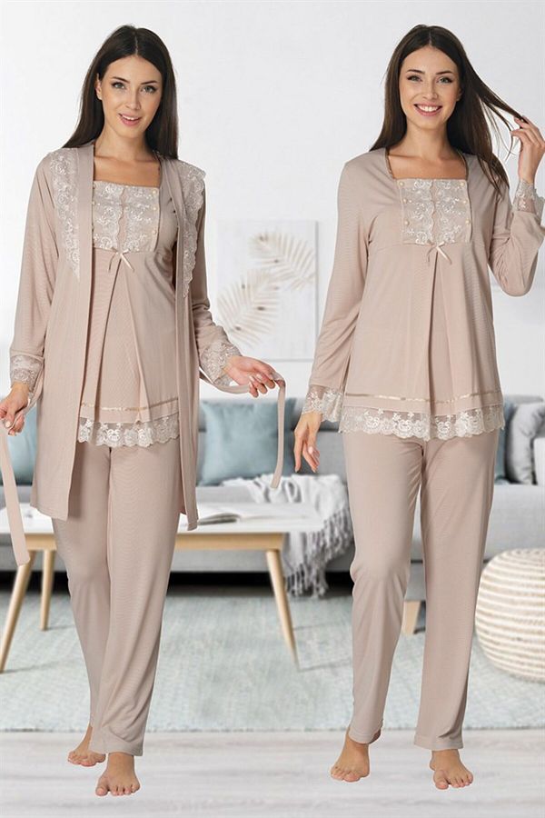 Pyjama satin 3 pieces best sale