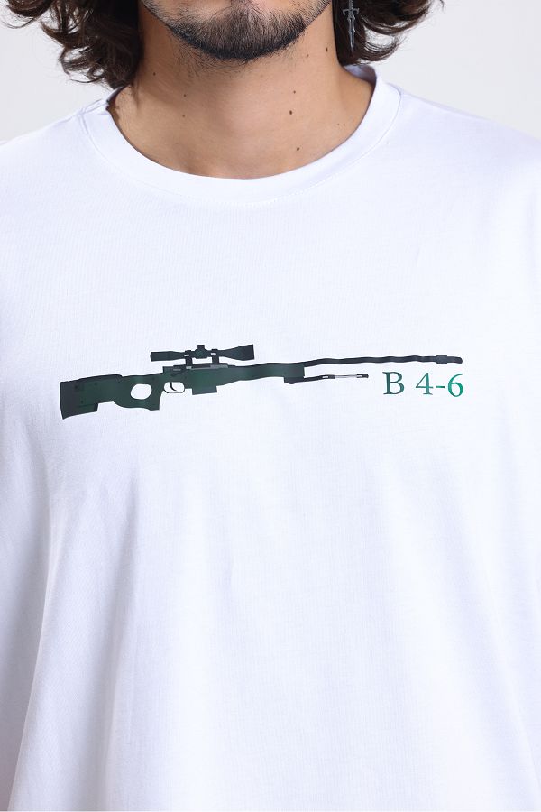 Chic Choice Clothing-Counter-Strike CS 1.6 AWP Printed Men's 100% Combed Cotton White Oversize T-Shirt - Basic T-Shirt 1