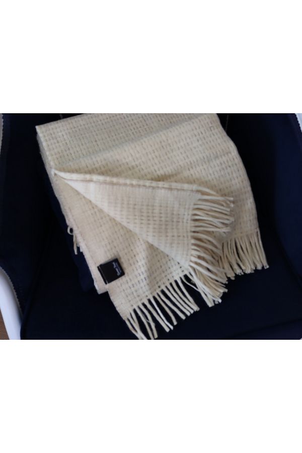 BARANO YUSS Wool Blanket TV Blanket Ecru Cream Scotch Room Blanket 100 Wool Natural Undyed Throw Blanket Trendyol