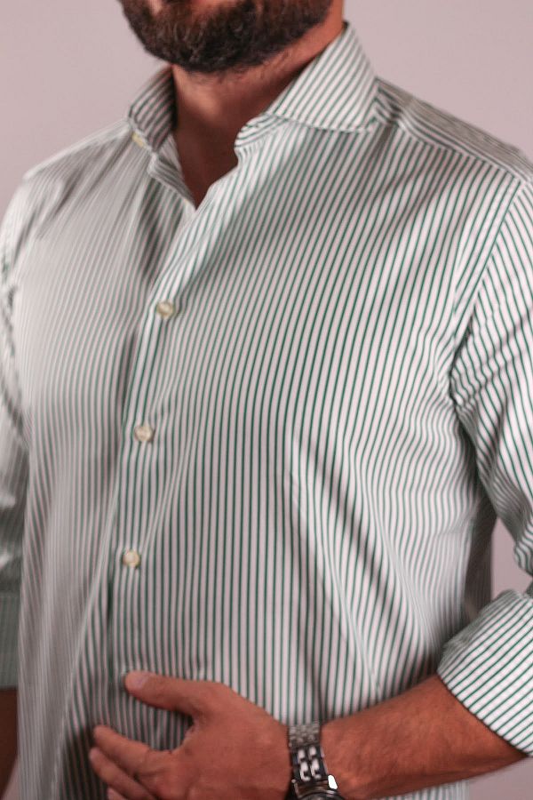 Camicissima Green Striped Slim Fit Men s Shirt Trendyol