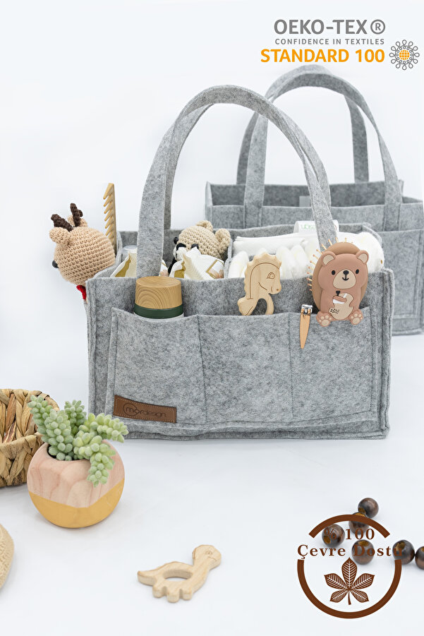 mordesign Keçe Anne Bebek Bakım Çantası Yenidoğan Alt Açma Değiştirme Için Organizer Taşınabilir Düzenleyici