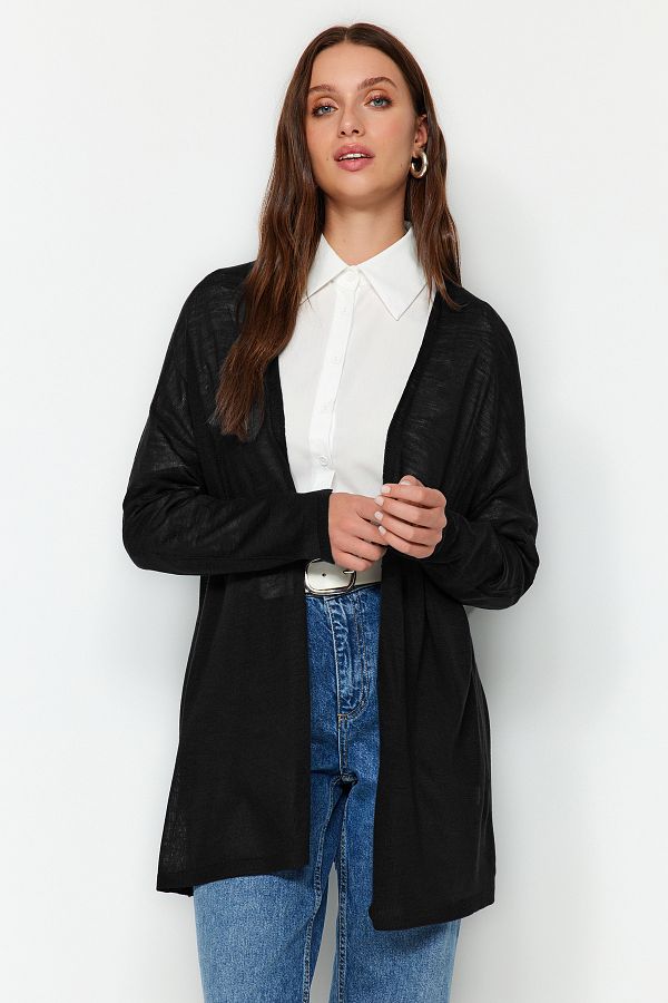 TRENDYOL MODEST Black Thin Knitwear Cardigan TCTAW24TH00088 Trendyol