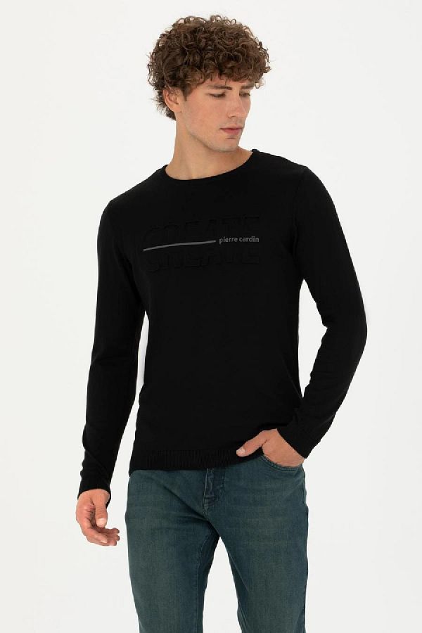 Pierre Cardin Sweater Black Slim fit Trendyol