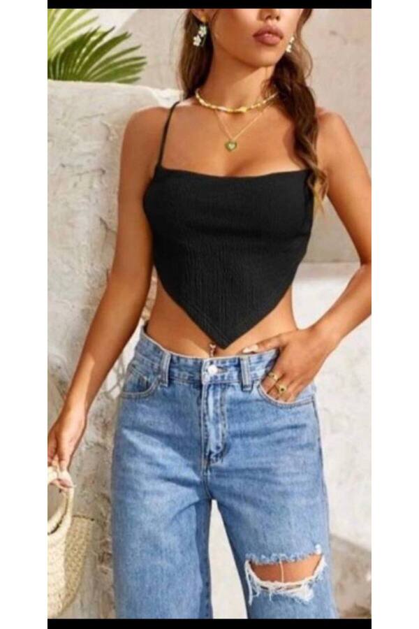 cropgezegeni Triangle Crop Top Bustier Waist Tied- Trendyol
